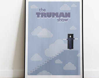 The Truman Show Poster - Jim Carrey Poster, Minimalist Poster, Movie Poster, Wall Decor, Movie Frame