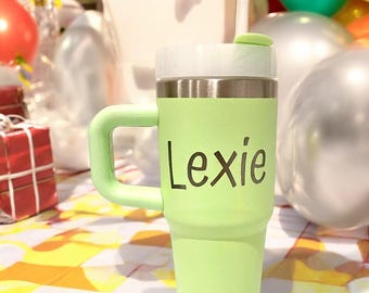 Personalized Kids Tumbler 14oz - Stainless Steel Toddler Tumbler with Straw, Handle - Custom Name Sippy Cup for Boys Girls
