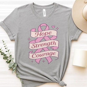 Camiseta rosa feminina contra o câncer de mama, laço rosa, conscientização, presente para sobreviventes do câncer de mama, esperança, força, coragem, apoio ao câncer, combatente do câncer