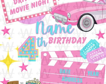 Drive-In Movie Invitation template