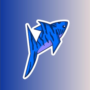 Brody the Friendly Shark Sticker – Adorable Blue Shark Vinyl for Notebooks, Water Bottles, Notebooks, and Planners