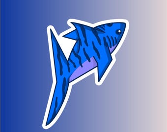 Brody the Blue Shark Sticker: Waterproof Vinyl Decal