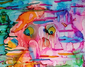 Eating Disorder: original abstract painting depicting pain and anxiety of suffering from an eating disorder