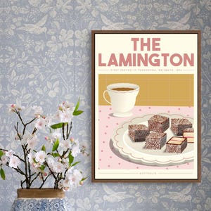 Lamington Art, Australian Food Art, Foodie Wall Art, Aussie Poster, Australian Printable Art, Funny Aussie Gift, Australian Digital Print