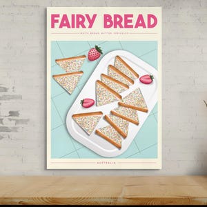 Fairy Bread Kunst, Australisches Food Art, Foodie Wandkunst, Aussie Poster, Australische druckbare Kunst, lustiges Aussie Geschenk, australischer Digitaldruck