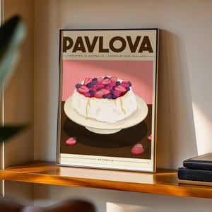 Pavlova Art, Australian Food Art, Foodie Wall Art, Aussie Poster, Australian Printable Art, Funny Aussie Gift, Australian Digital Print
