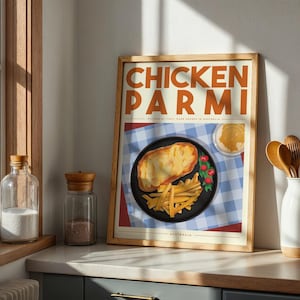 Chicken Parmi Art, Australian Food Art, Foodie Wall Art, Aussie Poster, Aussie Printable Art, Funny Aussie Gift, Australian Digital Print