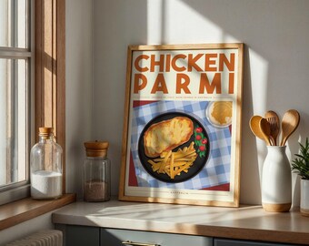 Chicken Parmigiana Art Print: Funny Aussie Food Poster