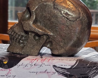 Sparkly, big beautiful 5 inch pyrite skull