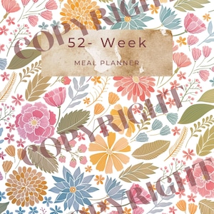 52-week Meal Planner PDF Print Your Own
