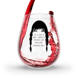 Wednesday Addams Funny Stemless Wine Glass, 11.75oz