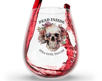 Dead Inside Stemless Wine Glass, 11.75oz