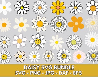 Pacote Daisy SVG: Arquivos de corte de flores para Cricut (download digital)