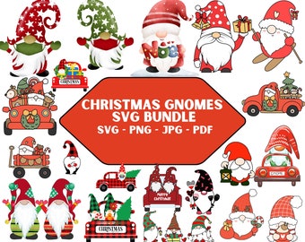 Christmas Gnomes SVG Bundle: Holiday Clipart (Digital Download)