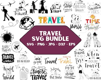Travel SVG Bundle: Adventure Clipart for Cricut, Silhouette (Digital Download)