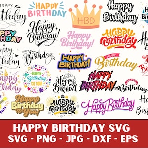 Happy Birthday SVG Bundle, Happy Birthday Drucke, Bunte Geburtstag Designs, Geburtstag Shirt SVG, Happy Birthday Boy/Girl, Geburtstag svg.
