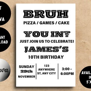 Modelo de convite de aniversário para irmão, convite para irmão, convite para irmão, festa para irmão, festa para meninos adolescentes, irmão, é meu aniversário, Canva