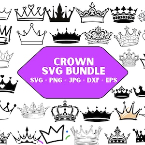 Royal Crown SVG File, King Crown SVG, Queen Crown SVG, Princess Tiara Svg, File For Cricut, For Silhouette, Cut File, Dxf, Png, Svg