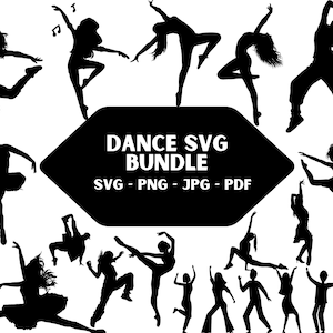 Dance Svg, Dance Silhouette, Dance Svg Bundle, Dance Cut File, Dancers Svg, Dance Clipart, Dancer Silhouettes svg, Instant Download