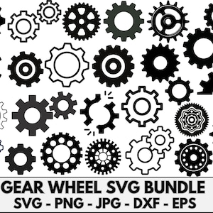 Gears SVG Bundle,Steampunk svg,Cog Wheels svg,Gears clipart vector svg png dxf eps stencil cut file for Cameo silhouette cricut vinyl file