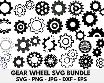 Steampunk Gears SVG Bundle: Cog Wheels Clipart (Digital File)