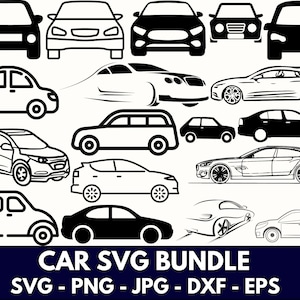 Car Svg Bundle, Retro Car Silhouette Svg, Sports Car Svg, Classic Car Vector, Clipart - Stickers Files, Laser Cut Files, Svg For Cricut