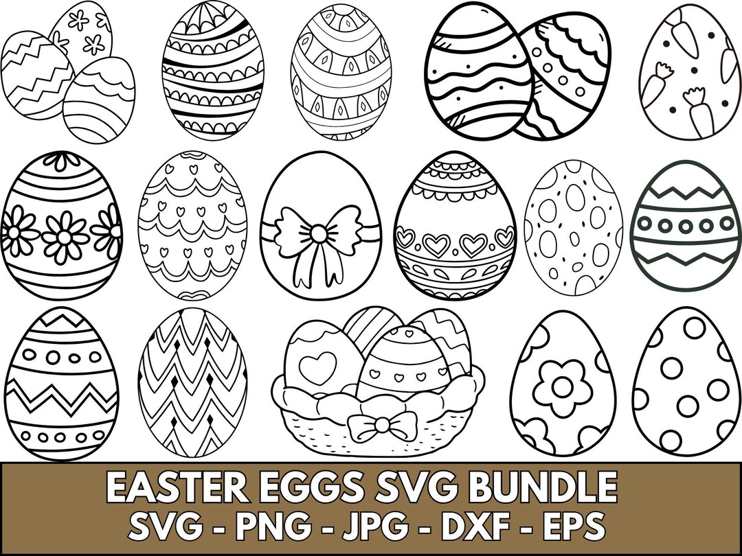 Easter Egg SVG Bundle: Silhouette Vector Cut Files (digital Download ...