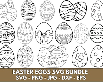 Easter Egg SVG Bundle: Silhouette Vector Cut Files (digital Download ...
