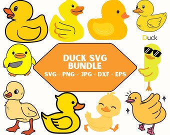 Rubber Duck SVG Bundle: Yellow Duck Clipart, Cut File (Digital Download)