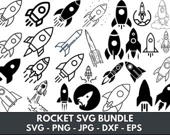 Rocket Svg Bundle, Space Shuttle Clipart, Spaceship Vector, Rocket ...