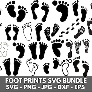 Footprints SVG Bundle, Foot Prints Png Bundle, Baby Feet SVG, Baby Footprint Svg, Feet svg, Baby Birthday Clipart, Cut Files for Cricut