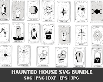 Celestial Tarot Cards SVG: Major Arcana, Witchcraft Designs (Digital Download)