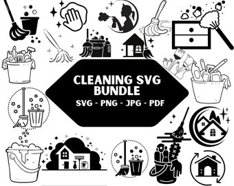House Cleaning SVG Bundle: Vector Clipart (Instant Download)