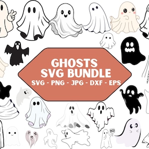 Ghost bundle svg, Ghost Svg, Halloween Svg, Cute Ghost Svg, Ghost Clipart, Halloween Clipart, Ghost Files For Cricut, Ghost Silhouette