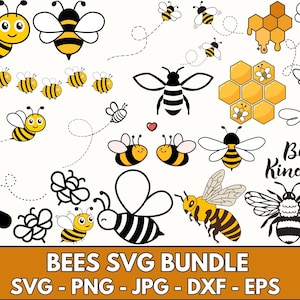 Bee SVG Bundle: Honeycomb & Queen Bee Clipart (digital Download) - Etsy