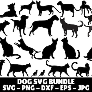 Dog SVG Bundle, Dog PNG Bundle, Dog Clipart, Dog SVG Cut Files for Cricut, Cute Dog Svg, Paw Prints svg, Pet Svg, Dog House svg, Dog Bone