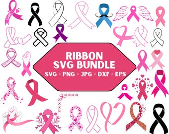 Awareness Ribbon SVG Bundle, Cancer Awareness (Digital Files)