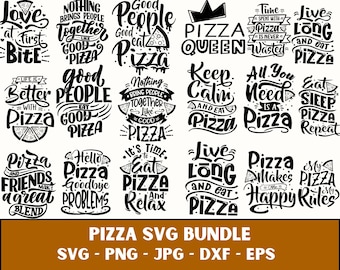 Pizza SVG Bundle: Party Clipart, Food Sayings (Digital Download)