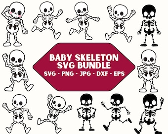 Baby Skeleton SVG Bundle: Halloween Pregnancy Announcement (Digital Download)