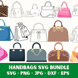 Handtasche SVG Bundle, Handtasche PNG Bundle, Handtasche Clipart, Geldbörse SVG Schnittdateien Cricut, Handtasche svg, Geldbörse Circut, Handtasche Silhouette