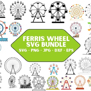 Ferris Wheel SVG Bundle: Theme Park Clipart (Digital Download)
