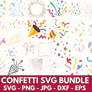 Confetti Svg Bundle, Confetti Png, Confetti Clipart, Birthday Svg, Svg File, Birthday Party Svg, Silhouette Svg, Instant download