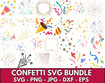 Konfetti SVG Bundle: Geburtstagsparty Clipart (digitaler Download)