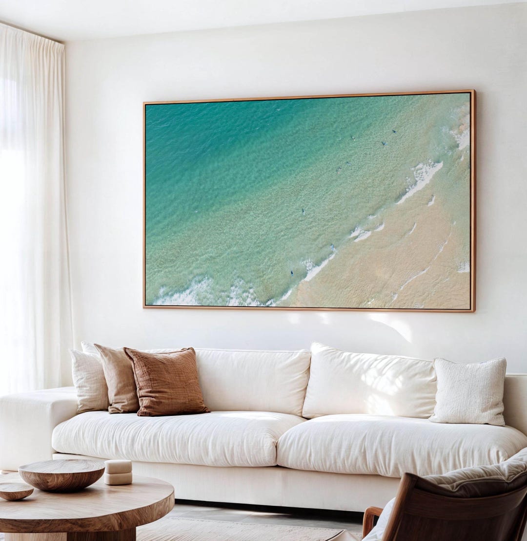 Ocean Waves Canvas Wall Art Decor Beach House Aerial Beach Photography ...
