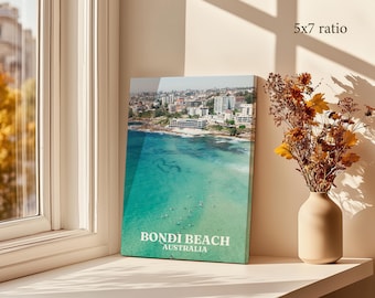 Bondi Beach Photography, Sydney Australian Wall Art, Coastal House Decor, Aerial Beach Poster Digital Download, Landscape Canvas Artwork