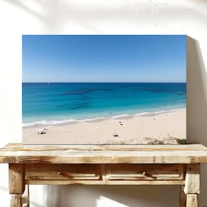 Ocean Landscape Wall Art, Floating Framed Canvas Beach Picture, Dunsborough Western Australian Art Poster, Aesthetic Seascape Prints Bedroom