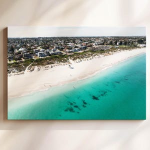 Mullaloo Beach Wandkunst, Sommer Poster Drucke, Ozeanwellen Leinwanddruck, Große Wandkunst, Meer und Sand Drucke, Australien Küste