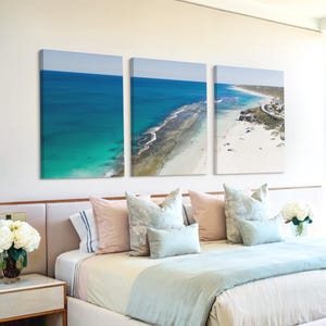 Set of 3 Prints Beach Triptych Wall Art Digital Beach Scene Three-Piece Art Set Coastal Wall Decor Drone Photography Downloadable Posters