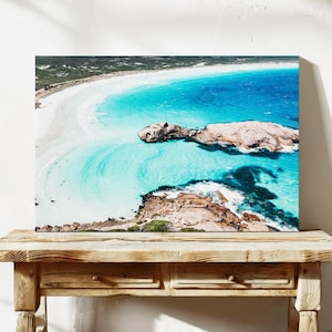 Twilight Beach Canvas Poster, Western Australia Prints, Nautical Wall Art Living Room, Photo Gift Traveller, Aerial Photography Prints