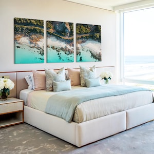 Beach Set of 3 Artwork, Western Australia Prints Digital, Three Piece Wall Art, Beachy Poster House Art Decor, Aerial Landscape Photography